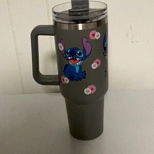 Gray Tumbler with Stitch Design